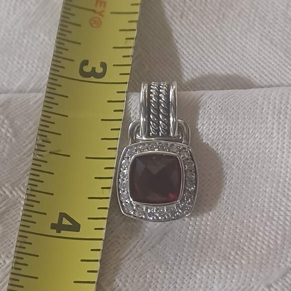 David Yurman Albion Garnet & Diamond Drop Earrings, Sterling Silver - Picture 14 of 14